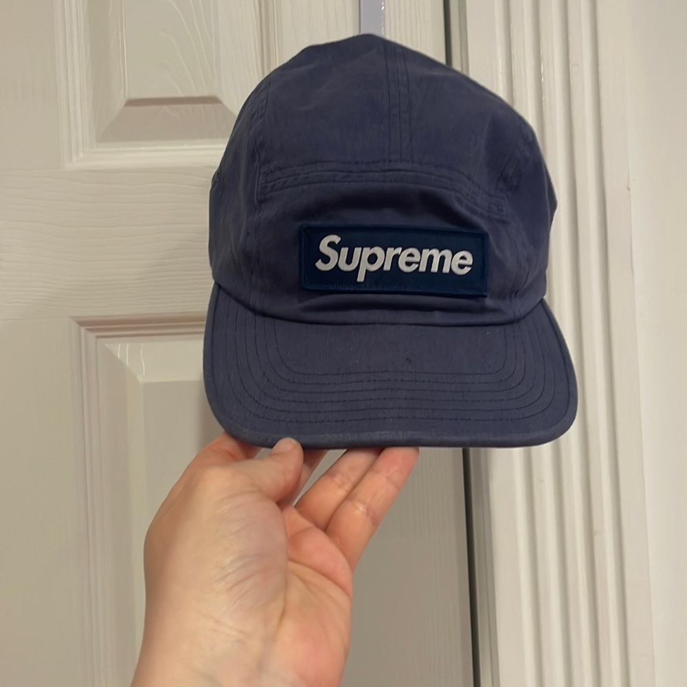 Supreme Blue Hat - like new with one spot